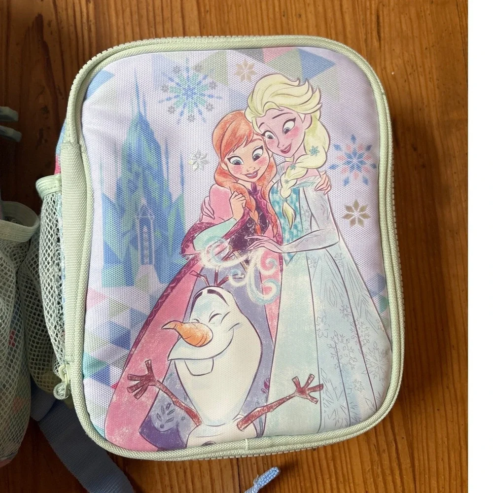 Disney Frozen Backpack and Lunch Box Kids Blue Anna Elsa Olaf Set SIZE One Size
